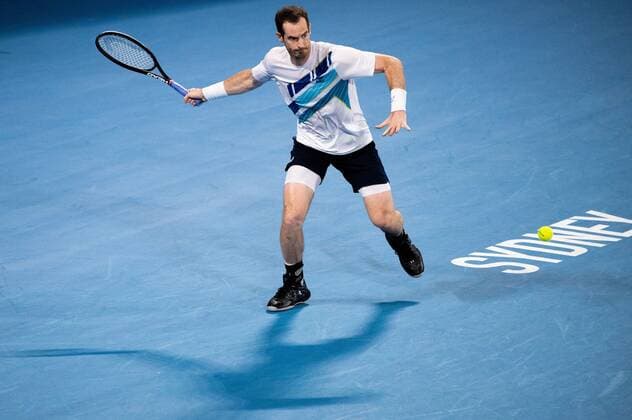 Mandatory Credit: Photo by Shutterstock (12757262dx) Andy Murray in action during his round of 16 match Sydney Tennis Classic, Day 4, Tennis, Olympic Park, Sydney, Australia - 12 Jan 2022 Sydney Tennis Classic, Day 4, Tennis, Olympic Park, Sydney, Australia - 12 Jan 2022  Copyright: xShutterstockx 12757262dx