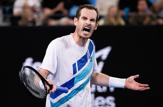 Mandatory Credit: Photo by Shutterstock (12757262en) Andy Murray reacts during his round of 16 match Sydney Tennis Classic, Day 4, Tennis, Olympic Park, Sydney, Australia - 12 Jan 2022 Sydney Tennis Classic, Day 4, Tennis, Olympic Park, Sydney, Australia - 12 Jan 2022  Copyright: xShutterstockx 12757262en