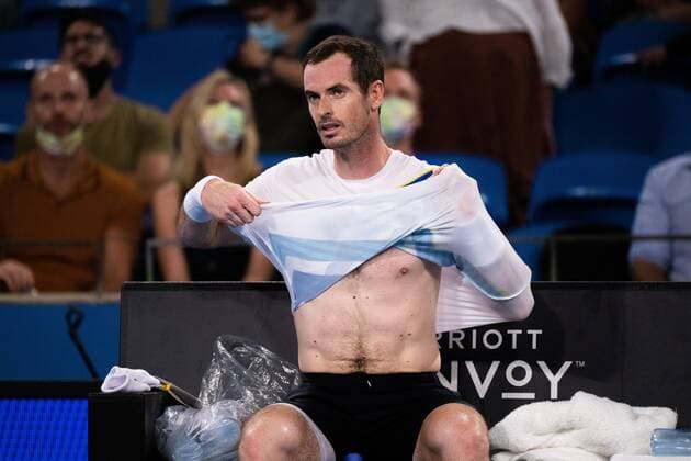 Mandatory Credit: Photo by Shutterstock (12757262er) Andy Murray during his round of 16 match Sydney Tennis Classic, Day 4, Tennis, Olympic Park, Sydney, Australia - 12 Jan 2022 Sydney Tennis Classic, Day 4, Tennis, Olympic Park, Sydney, Australia - 12 Jan 2022  Copyright: xShutterstockx 12757262er
