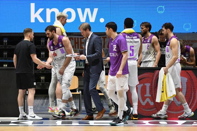 Team of BG Goettingen, Niners Chemnitz vs BG Goettingen, easycredit Basketball Bundesliga, 12 01 2022 Niners Chemnitz vs BG Goettingen, easycredit Basketball Bundesliga, 12 01 2022 Chemnitz Copyright: xBertxHarzer xEibner-xPressefotox