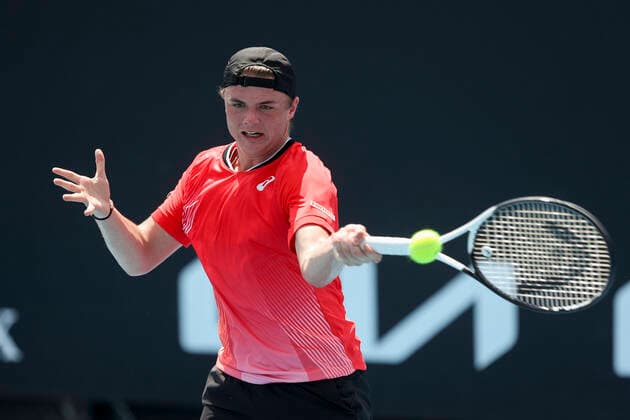 Dominic Stricker SUI , Qualifying Round, Australian Open 2022 Tennis Australian Open 2022 Grand Slam Melbourne Park Melbourne Victoria Australia 13 January 2022 Copyright: xJuergenxHasenkopfx