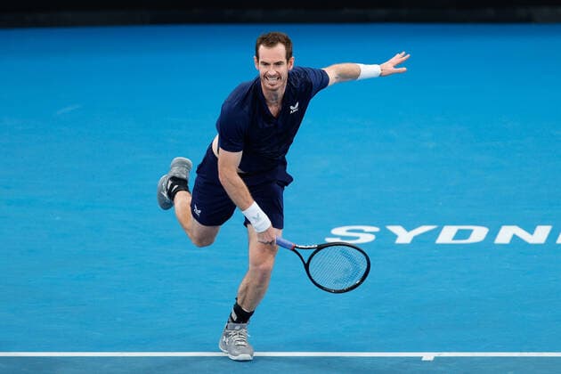 Tennis, ATP-Turnier in Sydney Andy Murray of Great Britain serves to David Goffin of Belgium in the Quarter Final during the Sydney Tennis Classic 2022 at Sydney Olympic Park Tennis Centre, Sydney, Australia on 13 January 2022. Copyright: xPeterxDovganx 30470447