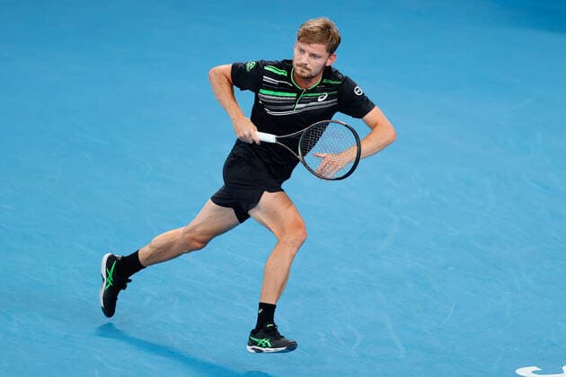Tennis, ATP-Turnier in Sydney David Goffin of Belgium chases for the ball against Andy Murray of Great Britain in the Quarter Final during the Sydney Tennis Classic 2022 at Sydney Olympic Park Tennis Centre, Sydney, Australia on 13 January 2022. Copyright: xPeterxDovganx 30470454