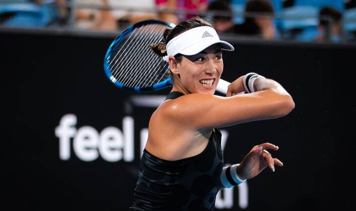 Mandatory Credit: Photo by Rob Prange Shutterstock (12751288dz) Garbine Muguruza of Spain in action during the quarter-final of the 2022 Sydney Tennis Classic WTA, Tennis Damen 500 tennis tournament Sydney Tennis Classic, Day 4, Tennis, Olympic Park, Sydney, Australia - 13 Jan 2022 Sydney Tennis Classic, Day 4, Tennis, Olympic Park, Sydney, Australia - 13 Jan 2022 Copyright: xRobxPrange Shutterstockx 12751288dz