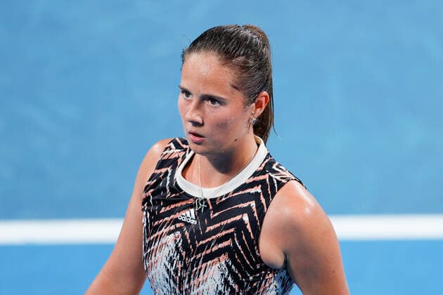 Daria Kasatkina of Russia plooks on against Garbine Muguruza of Spain during the Quarter Final match at the Sydney Tennis Classic 2022 at Sydney Olympic Park Tennis Centre, Sydney, Australia on 13 January 2022. Copyright: xPeterxDovganx 30470508