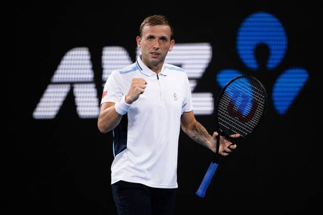 Tennis, ATP-Turnier in Sydney SYDNEY TENNIS CLASSIC, Dan Evans of Great Britain in action during his quarter final match against Maxime Cressy of USA on Day 4 of the Sydney Tennis Classic at Ken Rosewall Arena, in Sydney, Thursday, January 13, 2022. ( NO ARCHIVING, EDITORIAL USE ONLY, NO USE IN BOOKS WITHOUT CONSENT SYDNEY NSW AUSTRALIA  Copyright: xJAMESxGOURLEYx 20220113001613030961