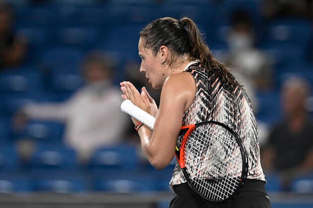 13th January 2022: Ken Rosewall Arena, Sydney Olympic Park, Sydney, Australia; Sydney Tennis Classic, Day 5: Daria Kasatkina of Russia blows kisses to the tv camera after defeating Garbine Muguruza of Spain 2 sets to 0  ActionPlus12355897 NigelxOwen