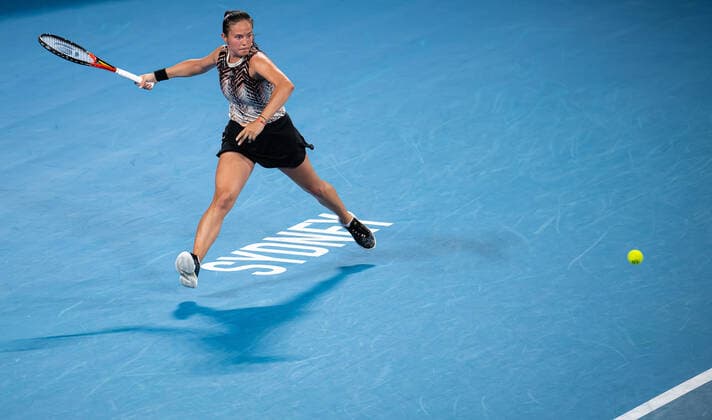 January 13, 2022, SYDNAY, AUSTRALIA: Daria Kasatkina of Russia in action during the quarter-final of the 2022 Sydney Tennis Classic WTA, Tennis Damen 500 tennis tournament against Garbine Muguruza of Spain SYDNAY AUSTRALIA - ZUMAa181 20220113_zaa_a181_159 Copyright: xRobxPrangex