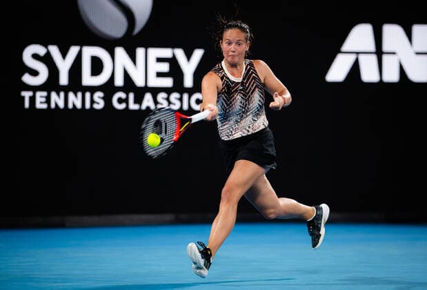 January 13, 2022, SYDNAY, AUSTRALIA: Daria Kasatkina of Russia in action during the quarter-final of the 2022 Sydney Tennis Classic WTA, Tennis Damen 500 tennis tournament against Garbine Muguruza of Spain SYDNAY AUSTRALIA - ZUMAa181 20220113_zaa_a181_165 Copyright: xRobxPrangex