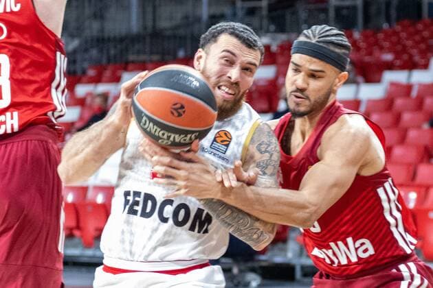 Mike James 55 AS Monaco Basket , Nick Weiler Babb 0 FC Bayern , FC Bayern Basketball vs AS Monaco Basket, Euroleague, 13 01 2022 Muenchen Bayern Germany Copyright: xkolbert-press UlrichxGamelx