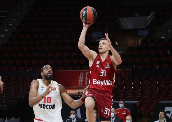 Bayerns 31 Zan Mark SISKO Basketball, FC Bayern Monaco, on 13 01 2022, Basketball Euroleague, FC Bayern Basketball AS Monaco Basket, 2021 2022 season, in Munich, A U D I D O M E, Germany Source Copyright Credit Oryk HAIST xx