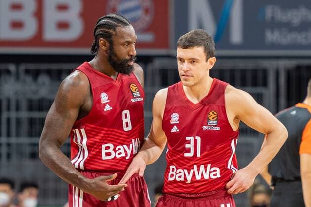 Othello Hunter 8 FC Bayern , Zan Mark Sisko 31 FC Bayern , FC Bayern Basketball vs AS Monaco Basket, Euroleague, 13 01 2022 Muenchen Bayern Germany Copyright: xkolbert-press UlrichxGamelx