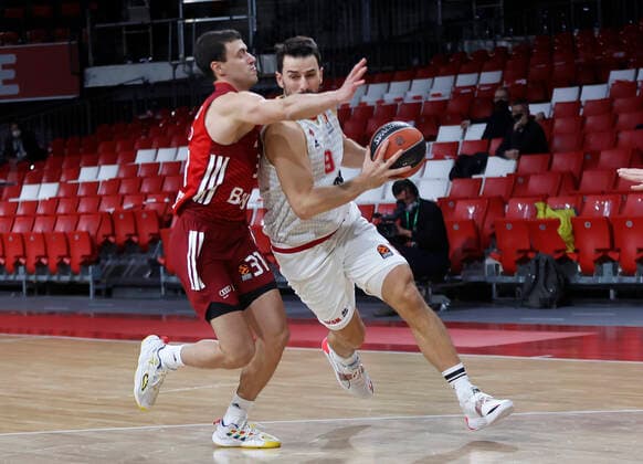 13 01 2022, Euroleague, FC Bayern Basketball vs AS Monaco, Basketball , Sport, in the picture Zan Mark Sisko FCB Basketball vs WESTERMANN, LEO AS Monaco