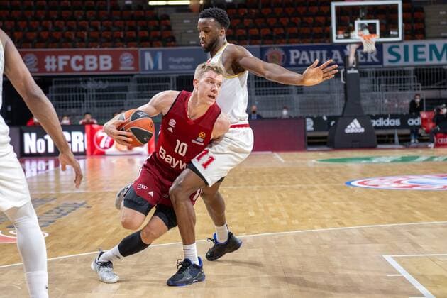 Ognjen Jaramaz 10 FC Bayern , Alpha Diallo 11 AS Monaco Basket , FC Bayern Basketball vs AS Monaco Basket, Euroleague, 13 01 2022 Muenchen Bayern Germany Copyright: xkolbert-press UlrichxGamelx