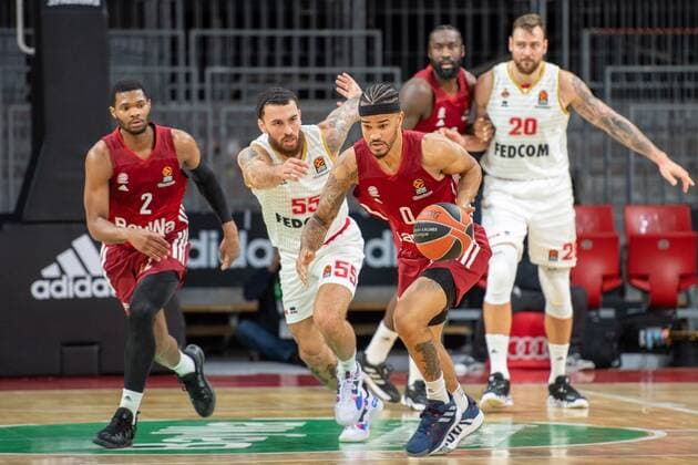Mike James 55 AS Monaco Basket , Nick Weiler Babb 0 FC Bayern , FC Bayern Basketball vs AS Monaco Basket, Euroleague, 13 01 2022 Muenchen Bayern Germany Copyright: xkolbert-press UlrichxGamelx