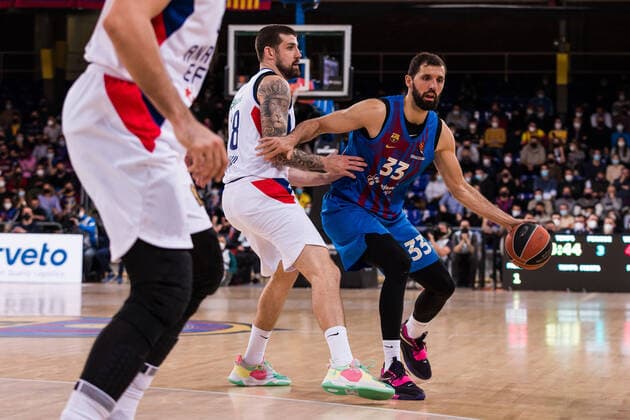 January 13, 2022, Barcelona, Barcelona, Spain: Nikola Mirotic of FC Barcelona, Barca in action during the Turkish Airlines EuroLeague match between FC Barcelona and Anadolu Efes Istanbul at Palau Blaugrana on January 13, 2022 in Barcelona, Spain. Barcelona Spain - ZUMAa181 20220113_zaa_a181_259 Copyright: xJavierxBorregox