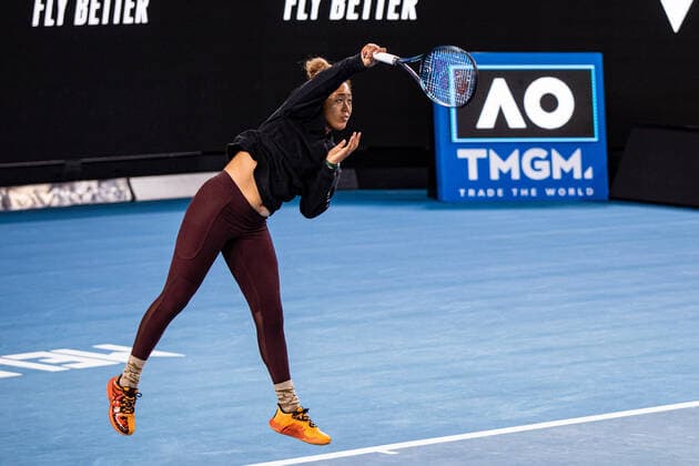 TENNIS AUSTRALIAN OPEN PRACTICE SESSIONS, Naomi Osaka of Japan in action during a practice session ahead of the Australian Open at Melbourne Park in Melbourne, Friday, January 14, 2022. ( NO ARCHIVING, EDITORIAL USE ONLY, NO USE IN BOOKS WITHOUT CONSENT MELBOURNE VIC AUSTRALIA  Copyright: xDIEGOxFEDELEx 20220114001613217833