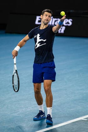 TENNIS AUSTRALIAN OPEN PRACTICE SESSIONS, Novak Djokovic of Serbia in action during a practice session ahead of the Australian Open at Melbourne Park in Melbourne, Friday, January 14, 2022. ( NO ARCHIVING, EDITORIAL USE ONLY, NO USE IN BOOKS WITHOUT CONSENT MELBOURNE VIC AUSTRALIA  Copyright: xDIEGOxFEDELEx 20220114001613221251