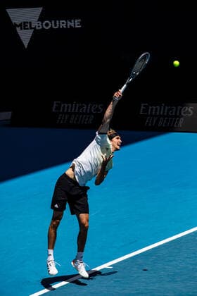 TENNIS AUSTRALIAN OPEN PRACTICE SESSIONS, Alexander Zverev of Germany in action during a practice session ahead of the Australian Open at Melbourne Park in Melbourne, Friday, January 14, 2022. ( NO ARCHIVING, EDITORIAL USE ONLY, NO USE IN BOOKS WITHOUT CONSENT MELBOURNE VIC AUSTRALIA  Copyright: xDIEGOxFEDELEx 20220114001613261101