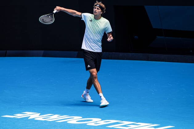TENNIS AUSTRALIAN OPEN PRACTICE SESSIONS, Alexander Zverev of Germany in action during a practice session ahead of the Australian Open at Melbourne Park in Melbourne, Friday, January 14, 2022. ( NO ARCHIVING, EDITORIAL USE ONLY, NO USE IN BOOKS WITHOUT CONSENT MELBOURNE VIC AUSTRALIA  Copyright: xDIEGOxFEDELEx 20220114001613261183