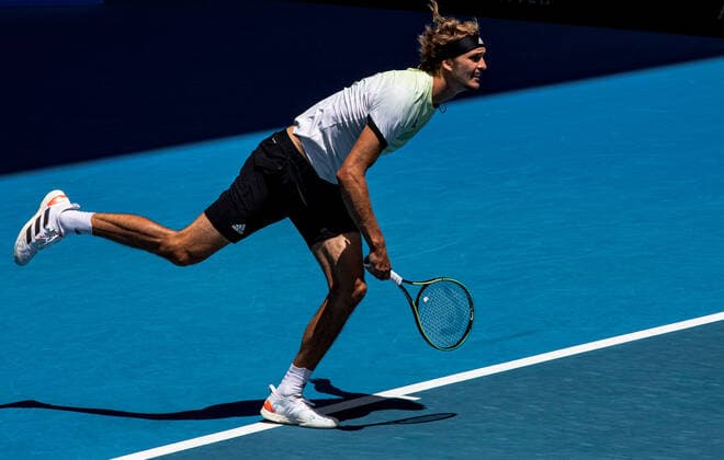 TENNIS AUSTRALIAN OPEN PRACTICE SESSIONS, Alexander Zverev of Germany in action during a practice session ahead of the Australian Open at Melbourne Park in Melbourne, Friday, January 14, 2022. ( NO ARCHIVING, EDITORIAL USE ONLY, NO USE IN BOOKS WITHOUT CONSENT MELBOURNE VIC AUSTRALIA  Copyright: xDIEGOxFEDELEx 20220114001613261288