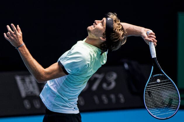 TENNIS AUSTRALIAN OPEN PRACTICE SESSIONS, Alexander Zverev of Germany in action during a practice session ahead of the Australian Open at Melbourne Park in Melbourne, Friday, January 14, 2022. ( NO ARCHIVING, EDITORIAL USE ONLY, NO USE IN BOOKS WITHOUT CONSENT MELBOURNE VIC AUSTRALIA  Copyright: xDIEGOxFEDELEx 20220114001613261336