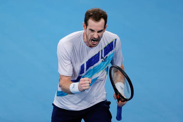 Sport Bilder des Tages Andy Murray of Great Britain pumps his fist against Reilly Opelka of USA during the MenÕs Semi Final at the Sydney Tennis Classic 2022 at Sydney Olympic Park Tennis Centre, Sydney, Australia on 14 January 2022. Copyright: xPeterxDovganx 30470620