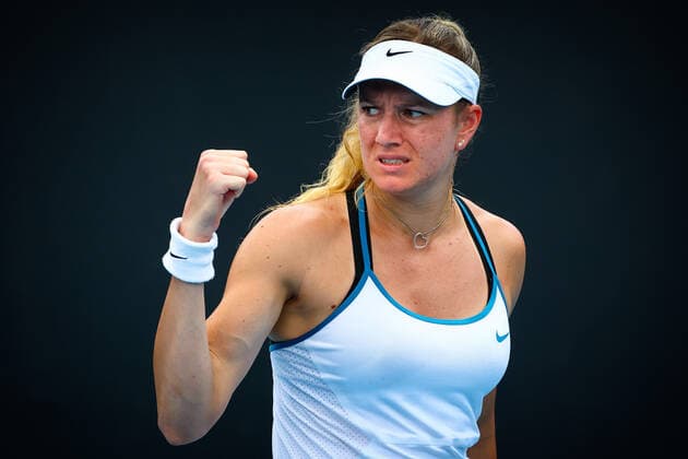 Dutch Indy De Vroome WTA, Tennis Damen 252) pictured during a tennis match against German Vogele, a qualification game for the Australian Open Grand Slam tennis tournament, Friday 14 January 2022 in Melbourne Park, Melbourne, Australia. The 2022 edition of the Australian Grand Slam takes place in the ongoing pandemic. PATRICKxHAMILTON  x3172932x