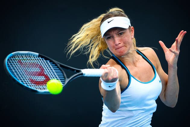 Dutch Indy De Vroome WTA, Tennis Damen 252) pictured during a tennis match against German Vogele, a qualification game for the Australian Open Grand Slam tennis tournament, Friday 14 January 2022 in Melbourne Park, Melbourne, Australia. The 2022 edition of the Australian Grand Slam takes place in the ongoing pandemic. PATRICKxHAMILTON  x3172948x