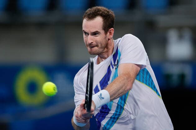 Andy Murray of Great Britain plays a backhand against Reilly Opelka of USA during the MenÕs Semi Final at the Sydney Tennis Classic 2022 at Sydney Olympic Park Tennis Centre, Sydney, Australia on 14 January 2022. Copyright: xPeterxDovganx 30470633
