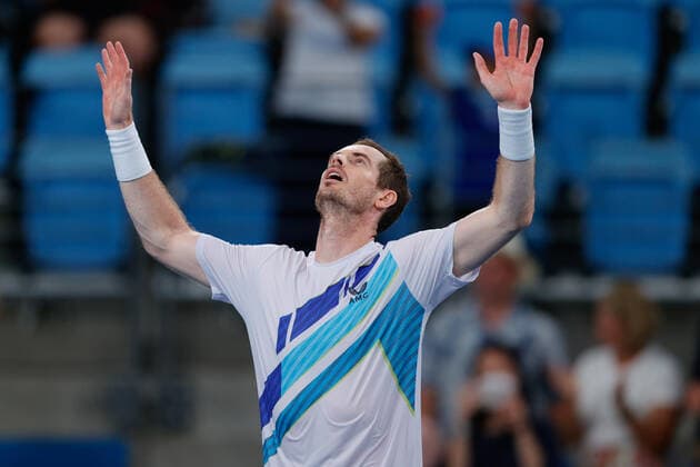 Andy Murray of Great Britain thanks the fans after defeating Reilly Opelka of USA during the MenÕs Semi Final at the Sydney Tennis Classic 2022 at Sydney Olympic Park Tennis Centre, Sydney, Australia on 14 January 2022. Copyright: xPeterxDovganx 30470638