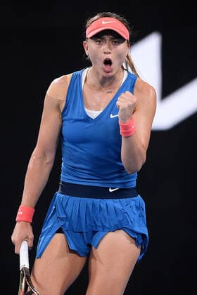 SYDNEY TENNIS CLASSIC, Paula Badosa of Spain gestures during her semi final match against Daria Kasitkina of Russia on Day 5 of the Sydney Tennis Classic at Sydney Olympic Park in Sydney, Friday, January 14, 2022. ( NO ARCHIVING, EDITORIAL USE ONLY, NO USE IN BOOKS WITHOUT CONSENT SYDNEY NSW AUSTRALIA  Copyright: xDANxHIMBRECHTSx 20220114001613307946