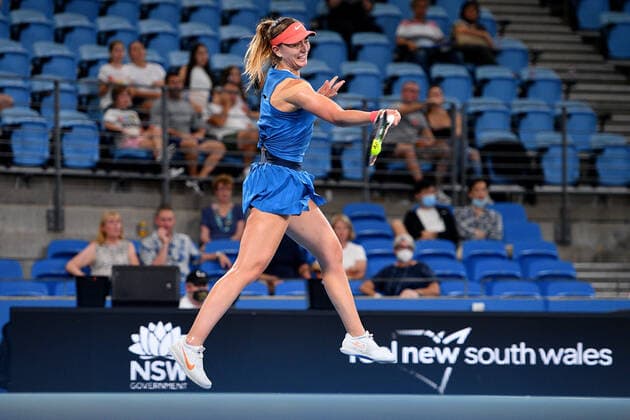SYDNEY TENNIS CLASSIC, Paula Badosa of Spain during her semi final match against Daria Kasitkina of Russia on Day 5 of the Sydney Tennis Classic at Sydney Olympic Park in Sydney, Friday, January 14, 2022. ( NO ARCHIVING, EDITORIAL USE ONLY, NO USE IN BOOKS WITHOUT CONSENT SYDNEY NSW AUSTRALIA  Copyright: xDANxHIMBRECHTSx 20220114001613309115