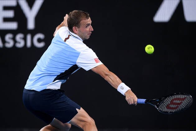 SYDNEY TENNIS CLASSIC, Daniel Evans of Great Britain during his semi final match against Aslan Karatsev of Russia on Day 5 of the Sydney Tennis Classic at Sydney Olympic Park in Sydney, Friday, January 14, 2022. ( NO ARCHIVING, EDITORIAL USE ONLY, NO USE IN BOOKS WITHOUT CONSENT SYDNEY NSW AUSTRALIA  Copyright: xDANxHIMBRECHTSx 20220114001613334395