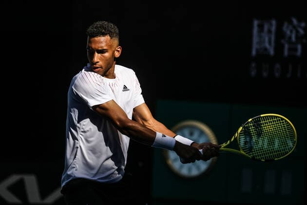 January 14, 2022: FELIX AUGER-ALIASSIME of Canada during a practice session ahead of the 2022 Australian Open at Melbourne Park on January 14, 2022 in Melbourne, Australia. - ZUMAp121 20220114_zsp_p121_033 Copyright: xChrisxPutnamx