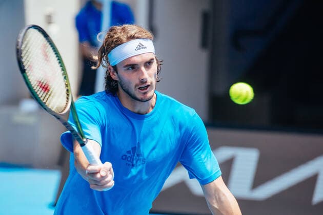 January 14, 2022: STEFANOS TSITSIPAS of Greece during a practice session ahead of the 2022 Australian Open at Melbourne Park on January 14, 2022 in Melbourne, Australia. - ZUMAp121 20220114_zsp_p121_051 Copyright: xChrisxPutnamx