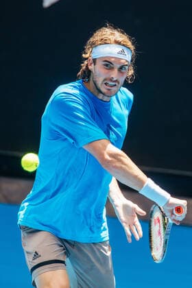 January 14, 2022: STEFANOS TSITSIPAS of Greece during a practice session ahead of the 2022 Australian Open at Melbourne Park on January 14, 2022 in Melbourne, Australia. - ZUMAp121 20220114_zsp_p121_053 Copyright: xChrisxPutnamx