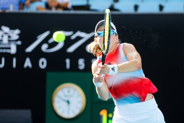 January 14, 2022: Katie Volynets of USA beats Mirjam Bjorklund of Sweden on day 5 of 2022 Australian Open Qualifying at Melbourne Park on January 14, 2022 in Melbourne, Australia. - ZUMAp121 20220114_zsp_p121_085 Copyright: xChrisxPutnamx