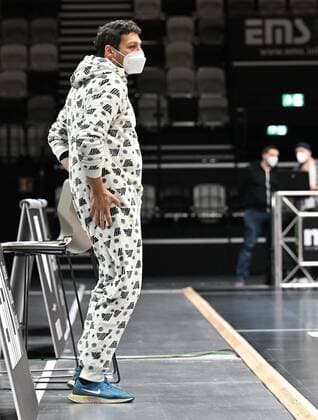 14 01 2022 Basketball Season 2021 2022 2 Bundesliga Pro A 19 Matchday Nürnberg Falcons Basketball Club NBC RASTA Vechta Dominik Mujkanovic Hall Speaker