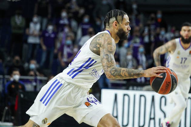 January 14, 2022, MADRID, MADRID, SPAIN: Jeffery Taylor of Real Madrid in action during Turkish Airlines Euroleague basketball match between Real Madrid and Bitci Baskonia Vitoria Gasteiz at Wizink Center on January 14, 2022 in Madrid, Spain. MADRID SPAIN - ZUMAa181 20220114_zaa_a181_008 Copyright: xIrinaxR.xHipolitox