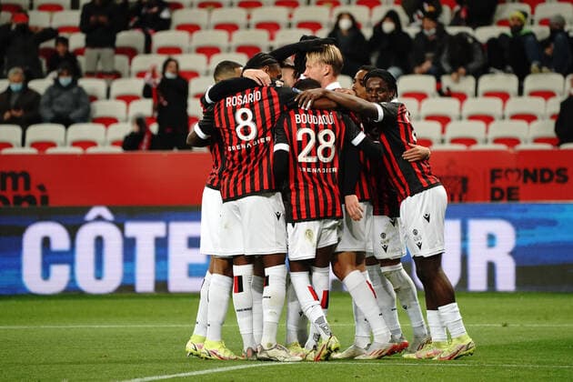 joie - Kasper Dolberg (OGC Nice) FOOTBALL : OGC Nice vs FC Nantes - Ligue 1 Uber Eats - Nice - 14 01 2021 NorbertScanella Panoramic 