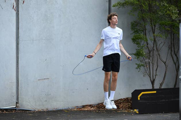 Ugo Humbert practicing TENNIS : Australian Open 2022 AntoineCouvercelle Panoramic 