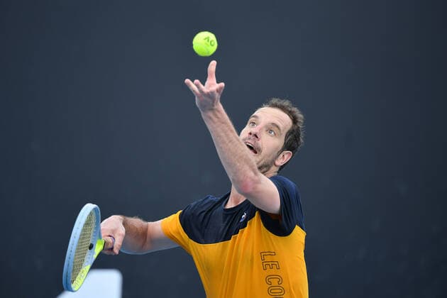 Richard Gasquet (Fra) practicing TENNIS : Australian Open 2022 AntoineCouvercelle Panoramic 
