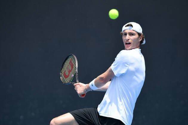 Ugo Humbert practicing TENNIS : Australian Open 2022 AntoineCouvercelle Panoramic 