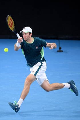SYDNEY TENNIS CLASSIC, John Peers of Australia during his doubles final match with Filip Polasek of Slovakia, against Simone Bolelli and Fabio Fognini of Italy on Day 6 of the Sydney Tennis Classic at Sydney Olympic Park in Sydney, Saturday, January 15, 2022. ( NO ARCHIVING, EDITORIAL USE ONLY, NO USE IN BOOKS WITHOUT CONSENT SYDNEY NSW AUSTRALIA  Copyright: xDANxHIMBRECHTSx 20220115001613549469