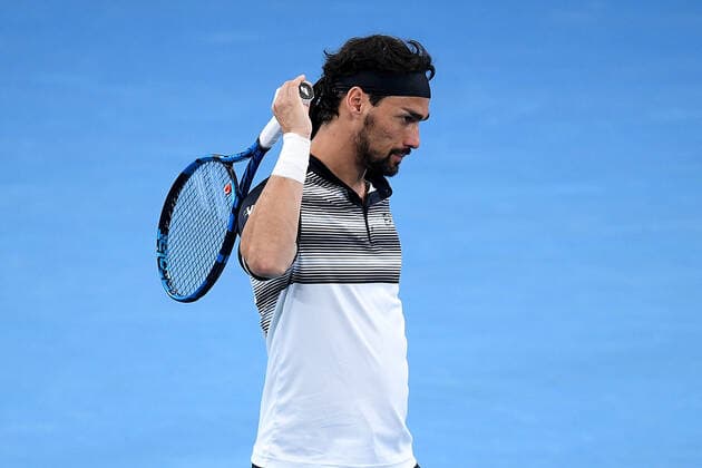 SYDNEY TENNIS CLASSIC, Fabio Fognini of Italy reacts during his doubles final match against Filip Polasek of Slovakia and John Peers of Australia on Day 6 of the Sydney Tennis Classic at Sydney Olympic Park in Sydney, Saturday, January 15, 2022. ( NO ARCHIVING, EDITORIAL USE ONLY, NO USE IN BOOKS WITHOUT CONSENT SYDNEY NSW AUSTRALIA  Copyright: xDANxHIMBRECHTSx 20220115001613549626