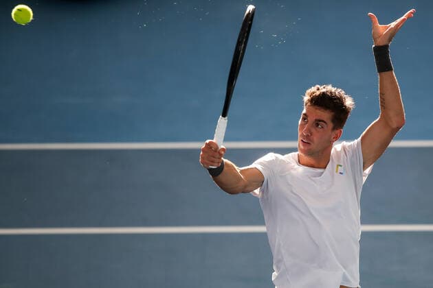 ADELAIDE INTERNATIONAL 2 FINAL, Thanasi Kokkinakis of Australia in his match against Arthur Rinderknech of France during the Adelaide International 2 Mens Final in Adelaide, Saturday, January 15, 2022. ( NO ARCHIVING, EDITORIAL USE ONLY, NO USE IN BOOKS WITHOUT CONSENT ADELAIDE SA AUSTRALIA  Copyright: xMATTxTURNERx 20220115001613560341