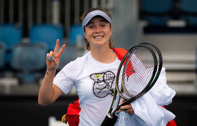 January 15, 2022, MELBOURNE, AUSTRALIA: Elina Svitolina of Ukraine during practice ahead of the 2022 Australian Open Grand Slam tennis tournament MELBOURNE AUSTRALIA - ZUMAa181 20220115_zaa_a181_041 Copyright: xRobxPrangex