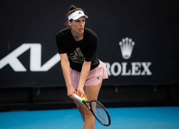 January 15, 2022, MELBOURNE, AUSTRALIA: Andrea Petkovic of Germany during practice ahead of the 2022 Australian Open Grand Slam tennis tournament MELBOURNE AUSTRALIA - ZUMAa181 20220115_zaa_a181_042 Copyright: xRobxPrangex