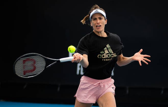 January 15, 2022, MELBOURNE, AUSTRALIA: Andrea Petkovic of Germany during practice ahead of the 2022 Australian Open Grand Slam tennis tournament MELBOURNE AUSTRALIA - ZUMAa181 20220115_zaa_a181_043 Copyright: xRobxPrangex